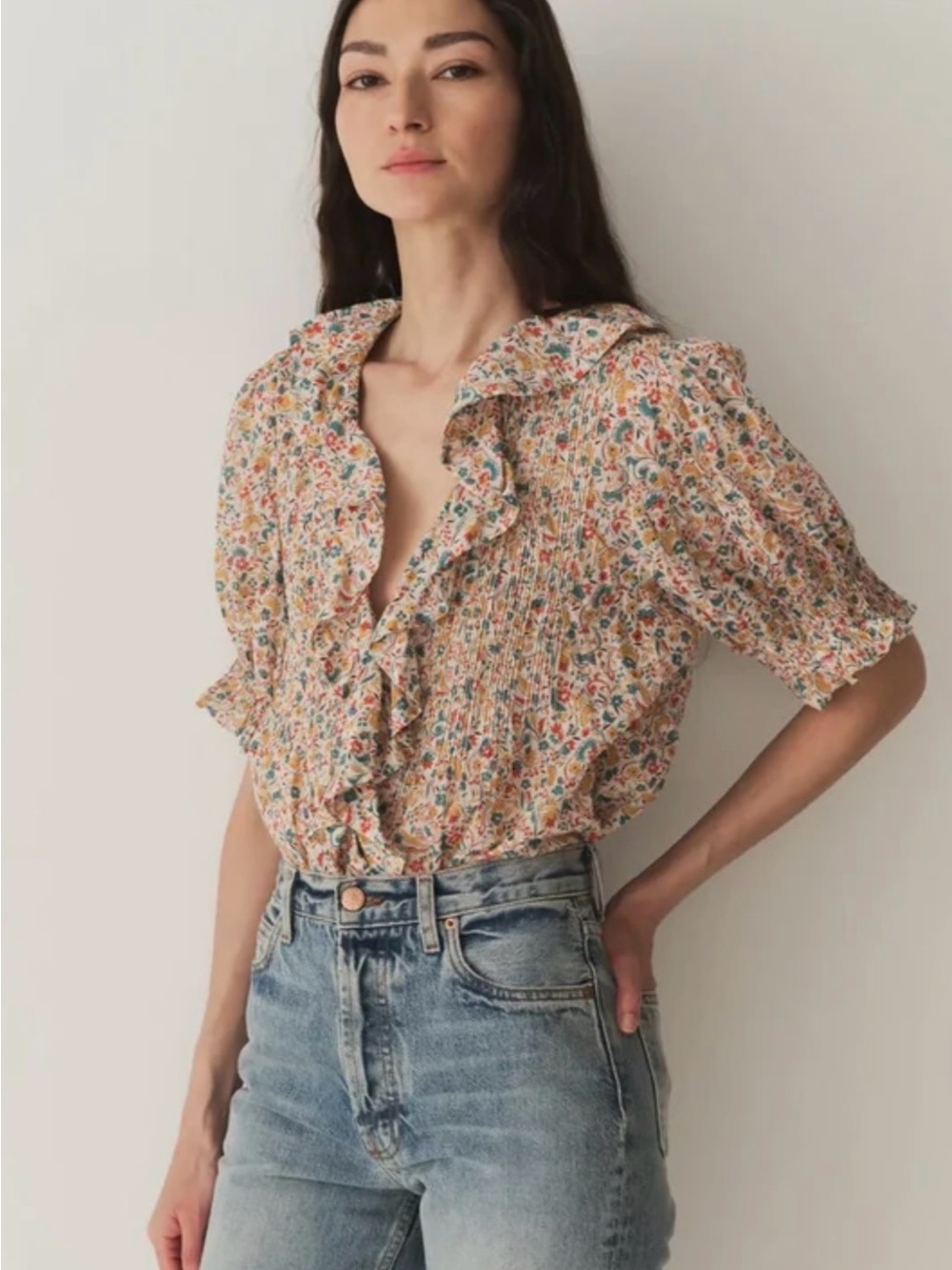 DOEN Henri Top in the Wild Clover Floral SM